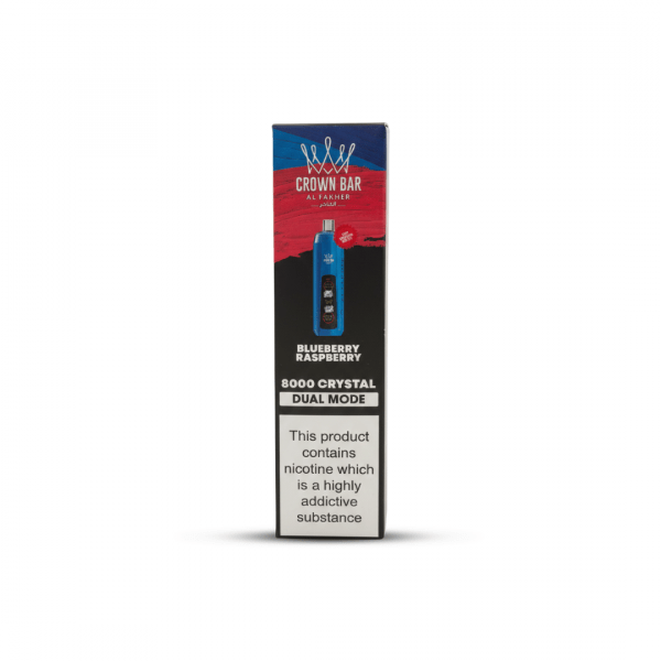 Crown Bar Al Fakher 8000 Crystal Dual Mode Disposable Vape – Blueberry Raspberry