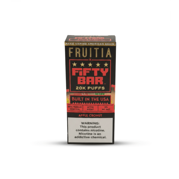 Fruitia x Fifty Bar 20K Puffs Disposable Vape – Apple Cronut (Built in the USA)