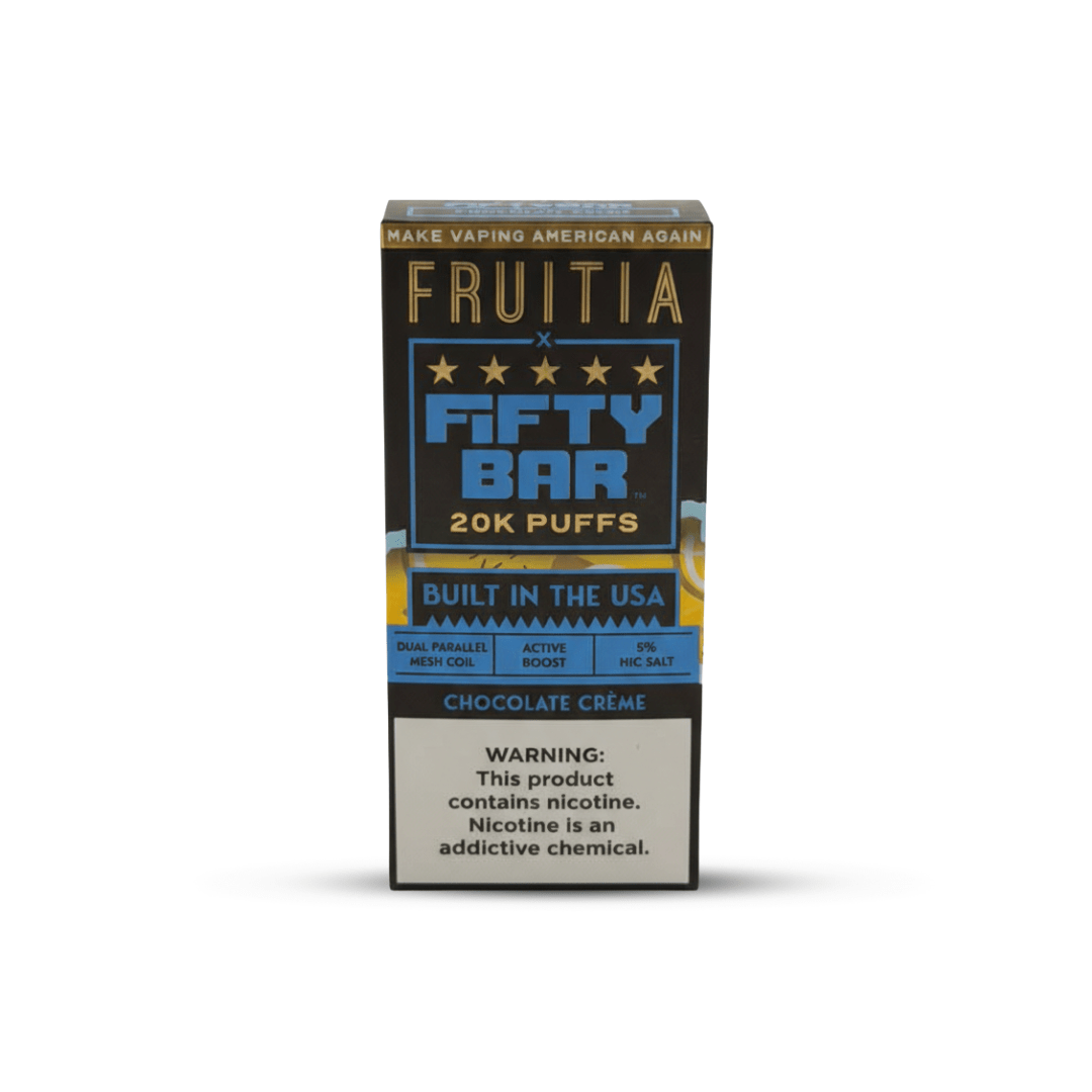Fruitia x Fifty Bar 20K Puffs Disposable Vape Chocolate Crème 5 Nic Salt