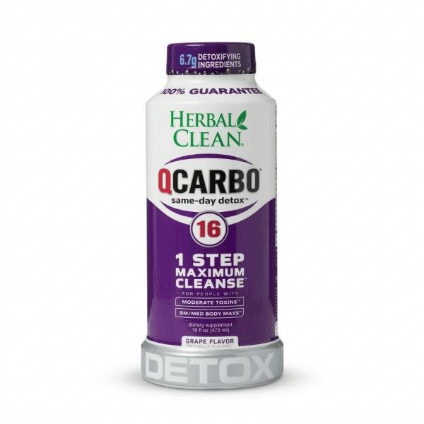 Herbal Clean QCarbo16 Same-Day Detox Drink – 16oz Grape Flavor