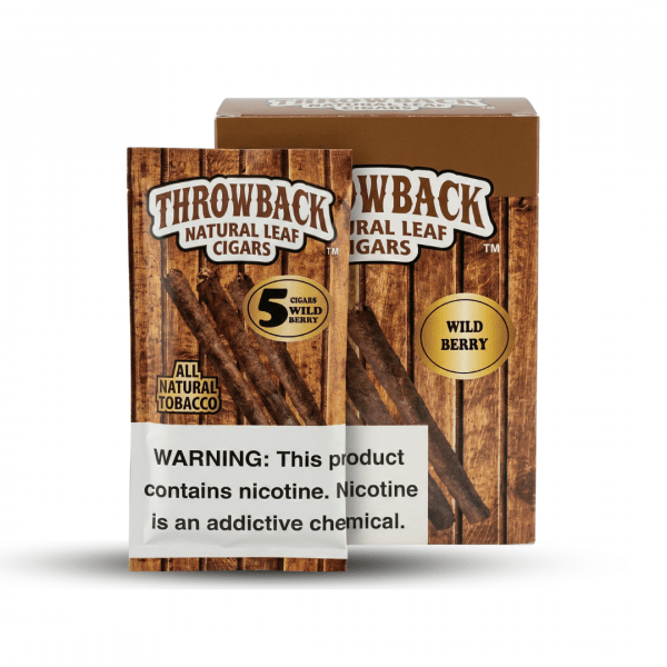 Throwback Natural Leaf Cigars – Wild Berry (5-Count Pack)