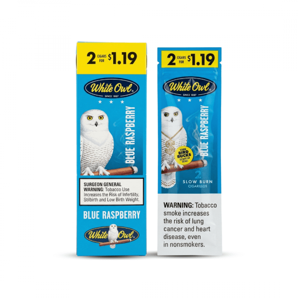 White Owl Blue Raspberry Slow Burn Cigarillos (2-Count Pouch)