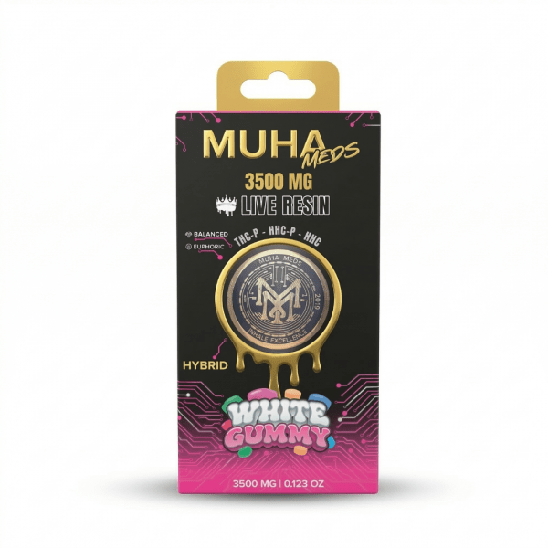 Muha Meds 3500mg Live Resin Disposable Vape – White Gummy (Hybrid)