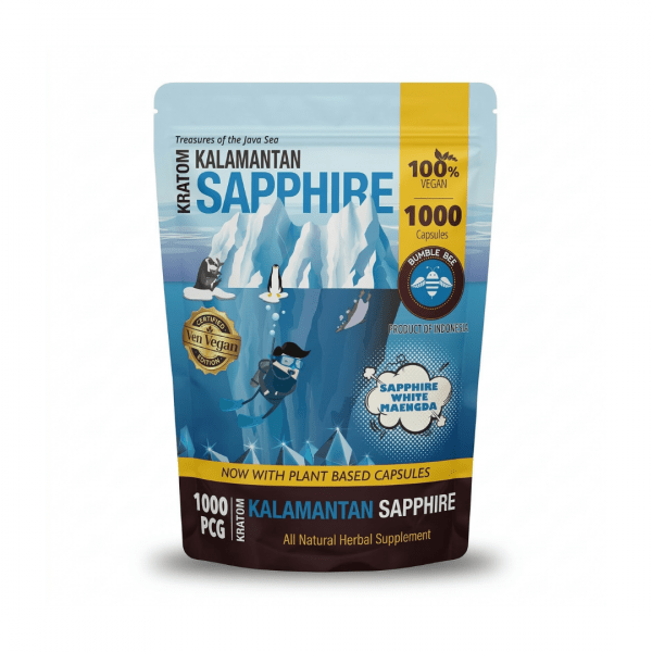 Bumble Bee Kratom Kalamantan Sapphire White Maengda 1000 Capsules