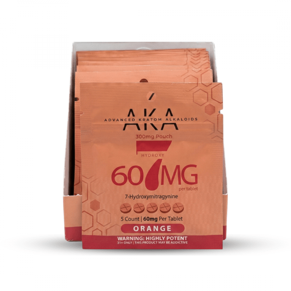 AKA 7-Hydroxy 60mg Tablets – 5 Count Pouch (Orange)