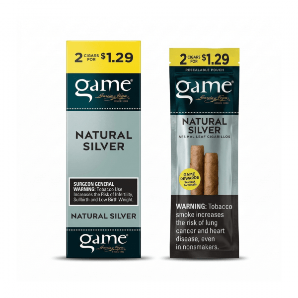Game Natural Silver Leaf Cigarillos (2 for $1.29 Pouch)