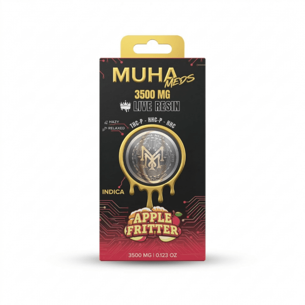 Muha Meds 3500mg Live Resin Disposable Vape – Apple Fritter (Indica)