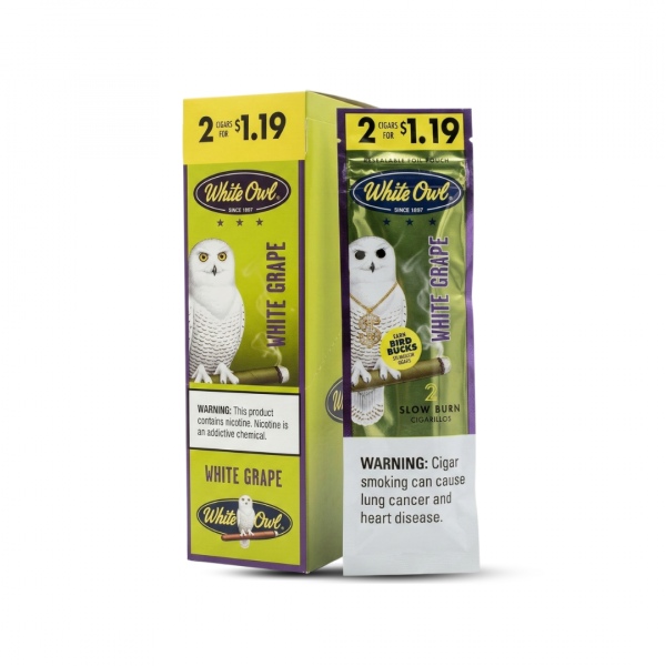 White Owl White Grape Slow Burn Cigarillos (2 Count Pouch)