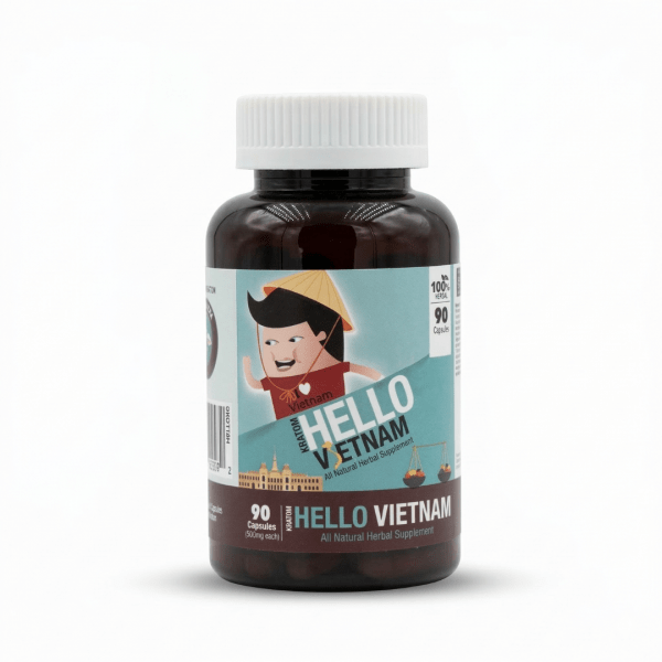 Hello Vietnam Kratom All Natural Herbal Supplement 500mg - 90 Capsules
