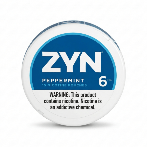 ZYN Peppermint Nicotine Pouches (6mg) – 15 Pouches per Can