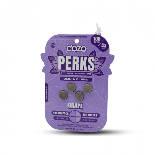Dozo Perks 7-Hydroxymitragynine Chewable Tablets – Omnia Blend (Grape)