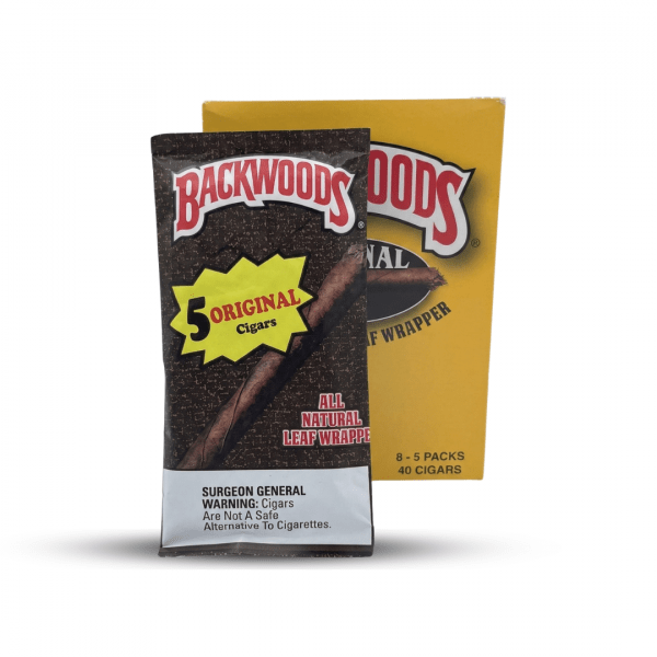 Backwoods Original All Natural Tobacco Leaf Cigars – 8 Packs of 5 (40 Cigars Total)