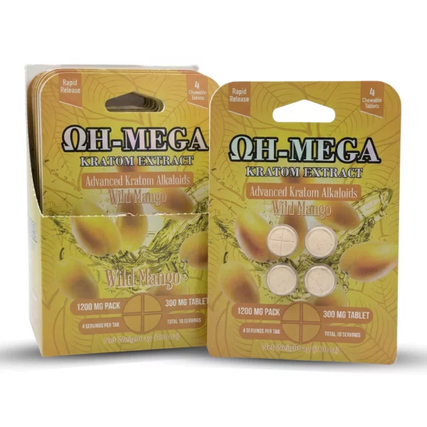7-OH-MEGA Kratom Extract Advanced Alkaloids Wild Mango Chewable Tablets (1200mg Pack)
