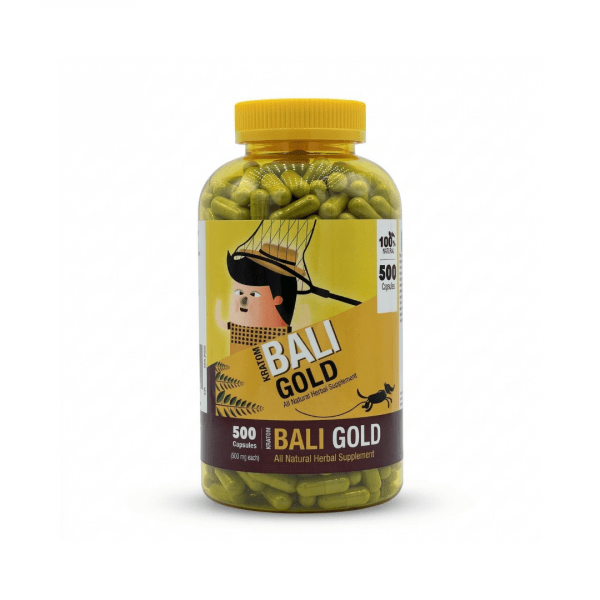 Kratom Bali Gold All Natural Herbal Supplement 500mg - 500 Capsules