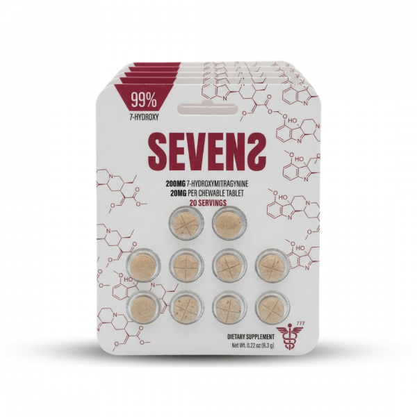 SEVENS 99% 7-Hydroxy 200mg 7-Hydroxymitragynine Chewable Tablets (20mg Per Tablet - 10ct)