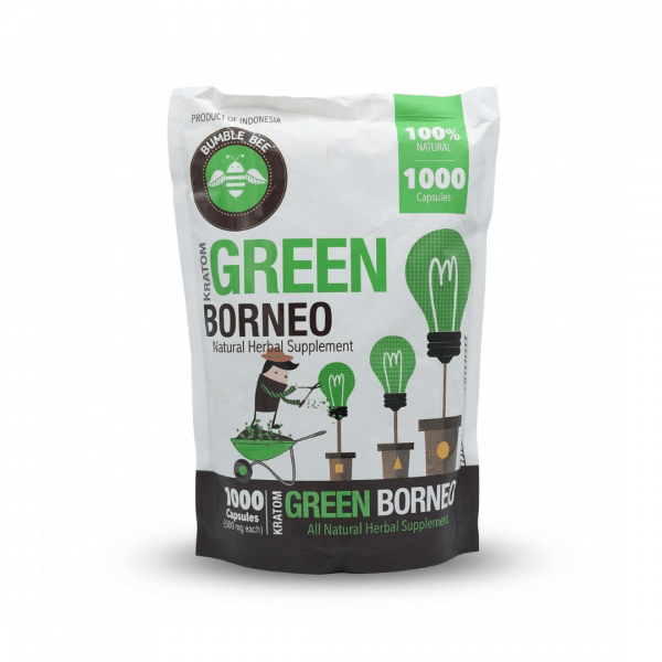 Bumble Bee Kratom Green Borneo 1000 Capsules (500mg per Capsule)