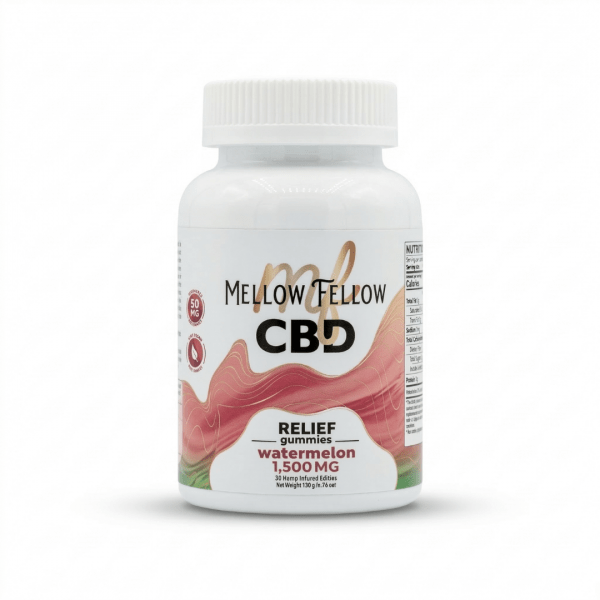 Mellow Fellow Relief CBD Gummies – Watermelon 1,500mg (30 Count)