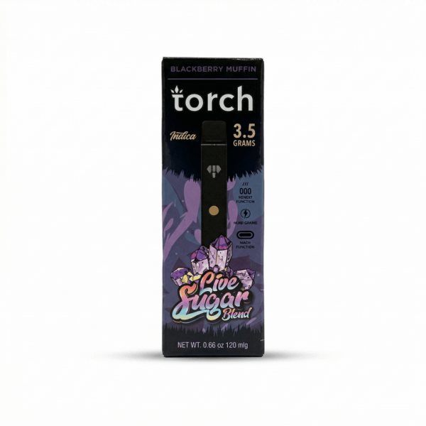 Torch Live Sugar Blend Disposable Vape – Blackberry Muffin (Indica) – 3.5 Grams