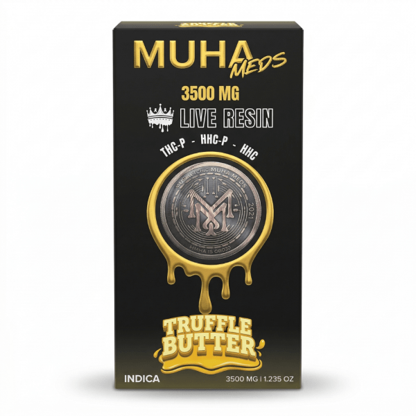 Muha Meds 3500mg Live Resin Blend Disposable – Truffle Butter (Indica)
