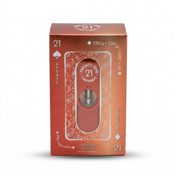 Twenty One Cannabis Tropicana Muffinz Hybrid Disposable Vape - THC-a, THCP, HHC, and Delta 8 Blend